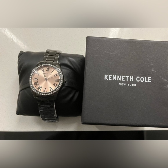 Kenneth Cole New York Accessories - Kenneth Cole Women's Classic Rhinestone Rimmed Grey Alloy Watch